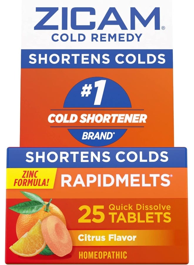 Zicam Cold Remedy Rapidmelts, Citrus Flavor, 25 Count (Pack of 1) - Image 1